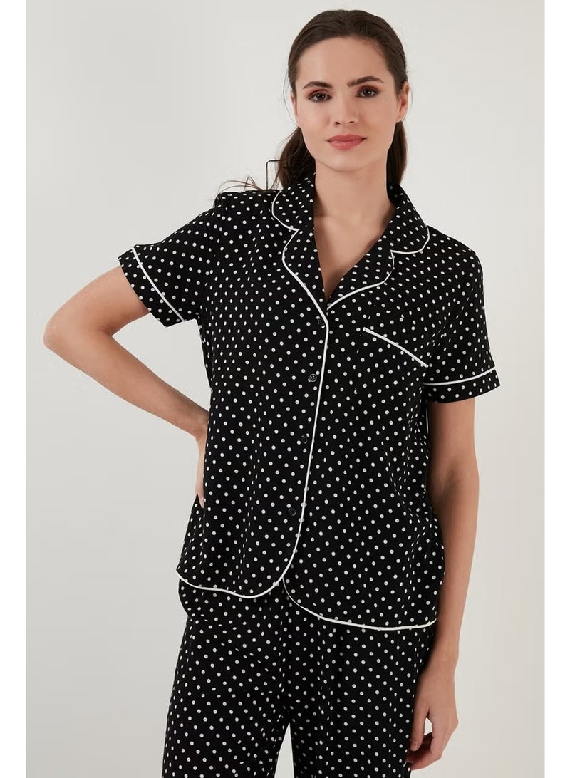 Lela Polka Dot Comfortable Cut Shirt Collar Short Sleeve Pajama Set Women's Pajama Set 6110102 - Image 3